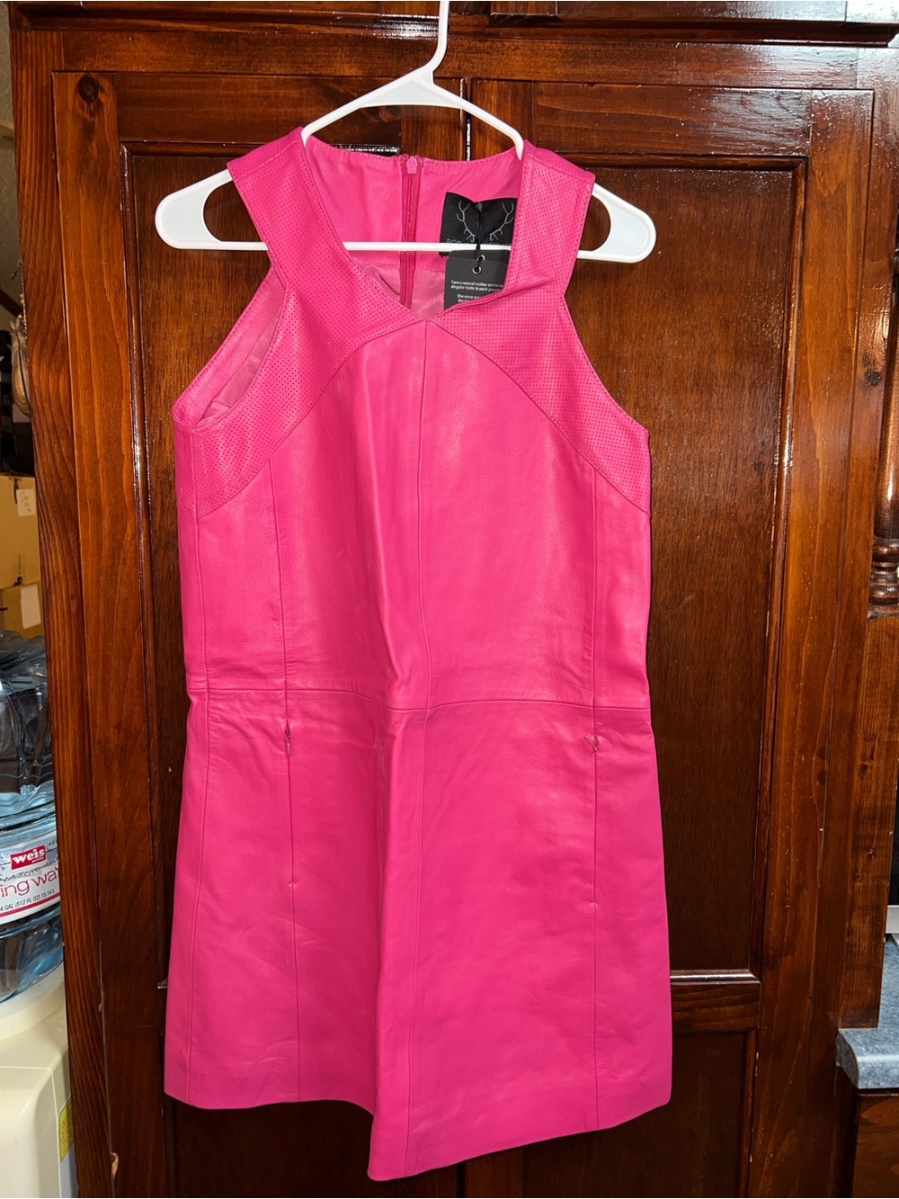 Women size 8 BOD & CHRISTENSEN brand berry color, leather dress